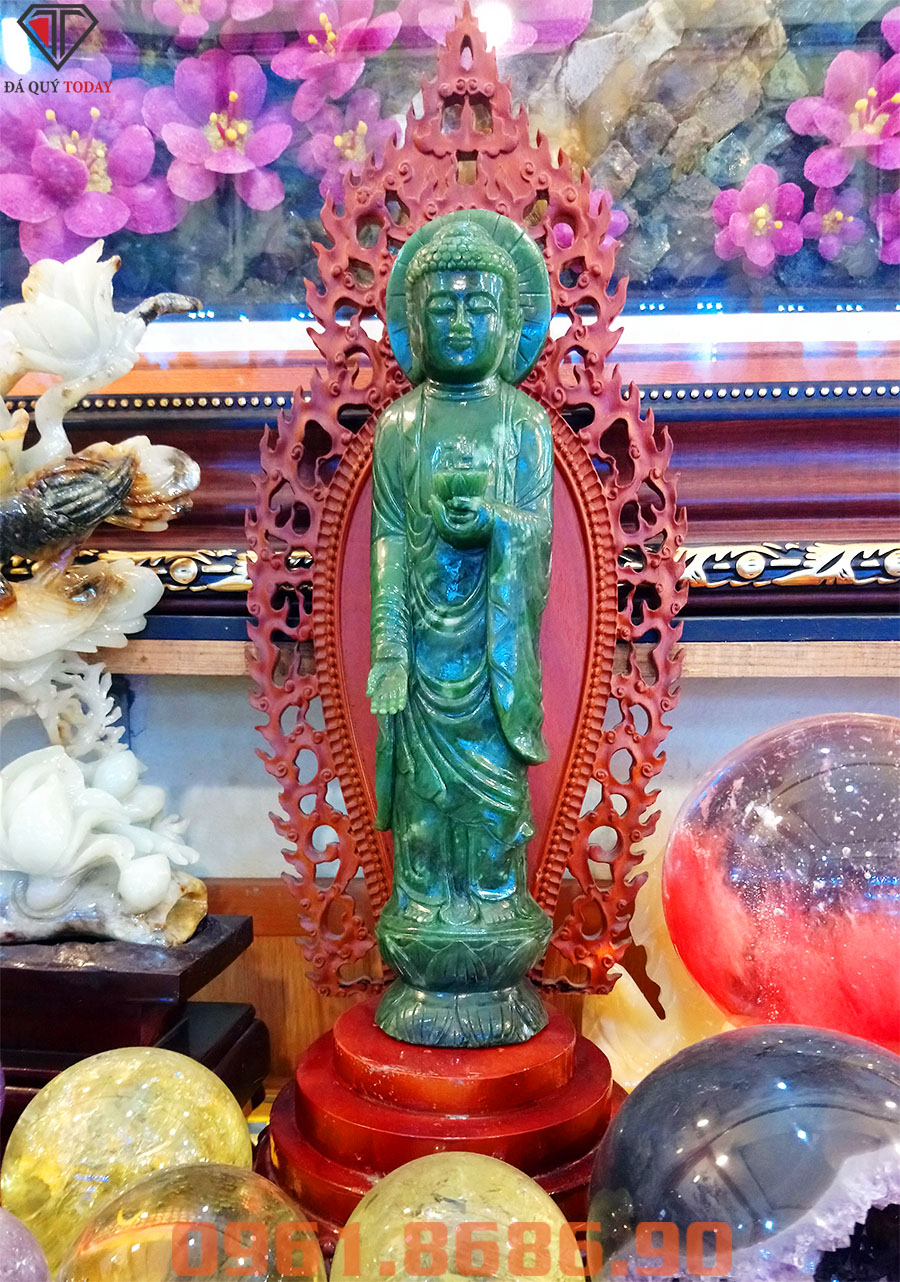Tượng phật ngọc a di đà bằng ngọc bích nephrite