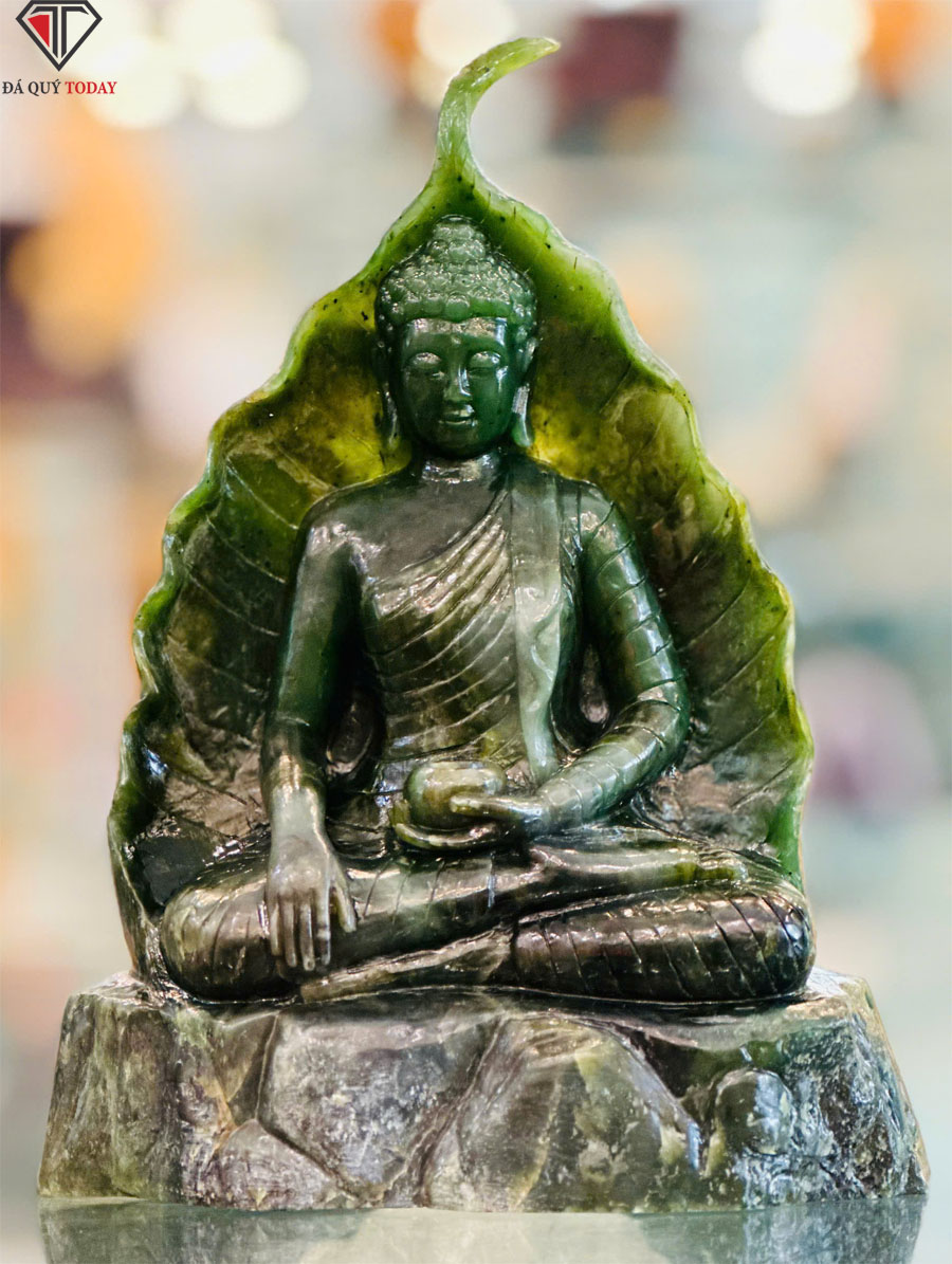 Tượng phật ngọc thích ca bằng ngọc bích nephrite